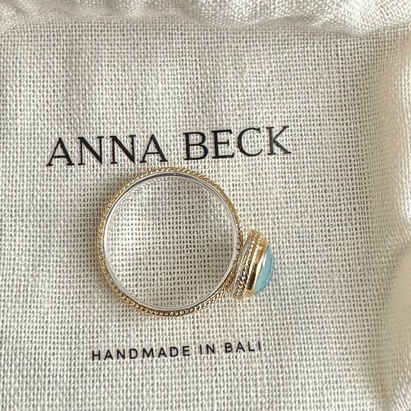 Anna Beck Blue Quartz Skinny Band Ring - Picture 4 of 5